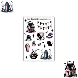 Kawaii Halloween Sticker Sheet |  Halloween Stickers | Journal Stickers, Planner Stickers, Scrapbook Stickers