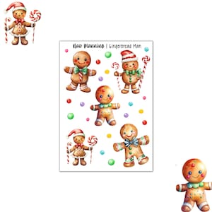 Lebkuchenmann Stickerbogen | Weihnachten | Bullet Journal Sticker, Planer Sticker, Scrapbook Sticker