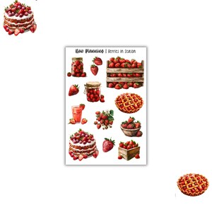 Berries In Season Sticker Sheet | Bullet Journal Stickers, Planner Stickers, Scrapbook Stickers