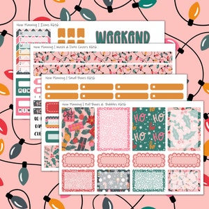 Merry & Bright wekelijkse kit K616 | Planner-stickers | Verticale wekelijkse plannerkit