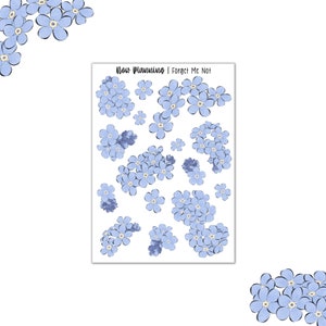 Feuille d’autocollants Forget Me Not |  Autocollants de journal, autocollants de planificateur, autocollants de scrapbook