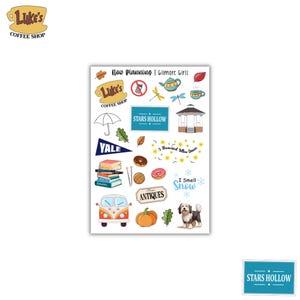 Feuille d'autocollants Gilmore Girls |  Autocollants d'automne | Stickers pour carnets, stickers pour agenda, Stickers pour scrapbooking