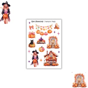 Pumpkin Magic Sticker Sheet |  Halloween Stickers | Journal Stickers, Planner Stickers, Scrapbook Stickers