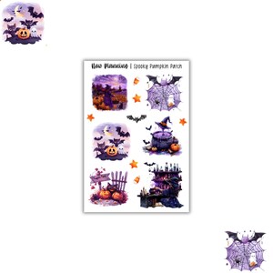 Spooky Pumpkin Patch Sticker Sheet |  Halloween Stickers | Journal Stickers, Planner Stickers, Scrapbook Stickers