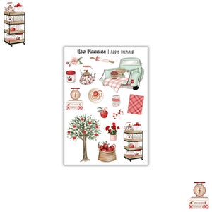 Apple Orchard Sticker Sheet |  Fall Stickers | Journal Stickers, Planner Stickers, Scrapbook Stickers