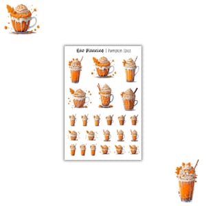 Pumpkin Spice Sticker Sheet |  Fall Stickers | Journal Stickers, Planner Stickers, Scrapbook Stickers
