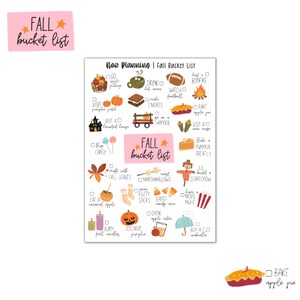 Fall Bucket List Sticker Sheet |  Autumn Fall Stickers | Journal Stickers, Planner Stickers, Scrapbook Stickers