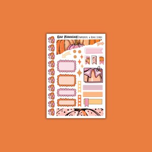 Pumpkin & Bows Scraps Sticker Sheet |  Halloween Stickers | Journal Stickers, Planner Stickers, Scrapbook Stickers