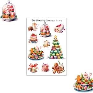 Christmas Desserts Sticker Sheet | Christmas | Bullet Journal Stickers, Planner Stickers, Scrapbook Stickers