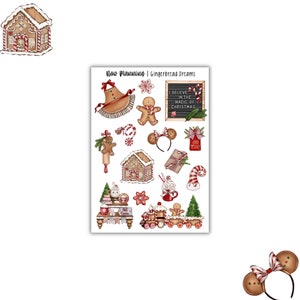 Gingerbread Dreams Sticker Sheet | Christmas Stickers | Bullet Journal Stickers, Planner Stickers, Scrapbook Stickers