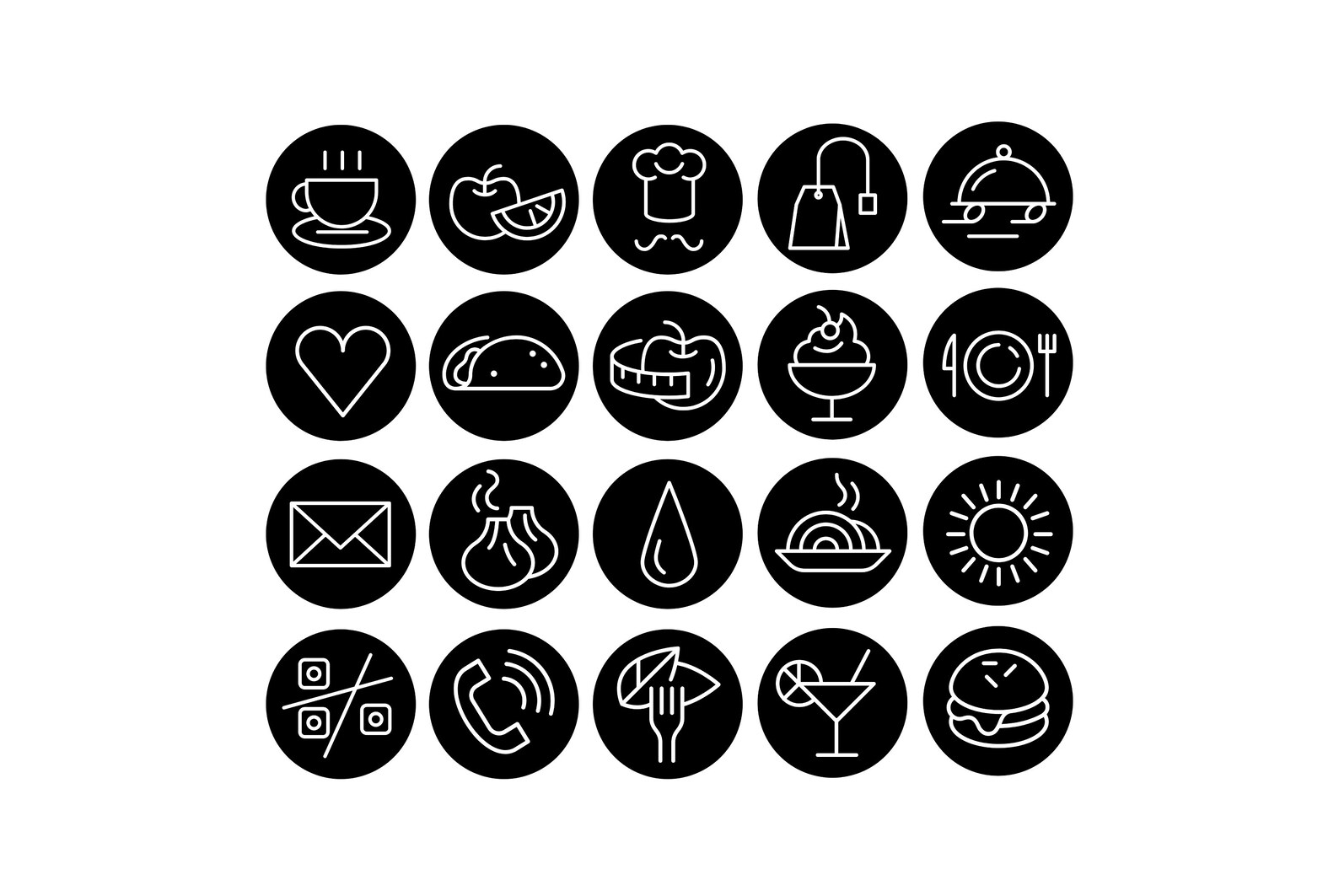 40 Food and Drink Instagram Highlight Covers / Icons Black Etsy