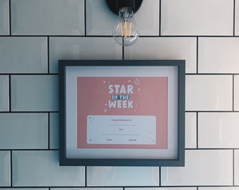 Star of the Week Certificate, Downloadable Print