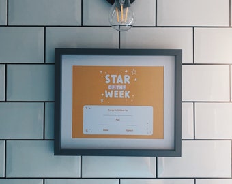 Star of the Week Certificate, Downloadable Print