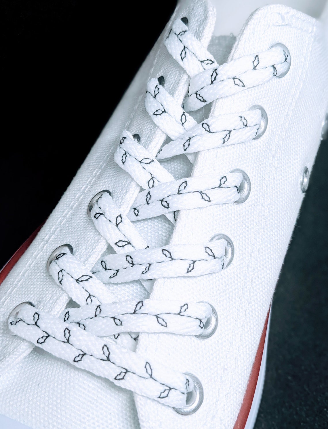 Custom Designed Embroidered Shoelaces Pattern 7 Etsy
