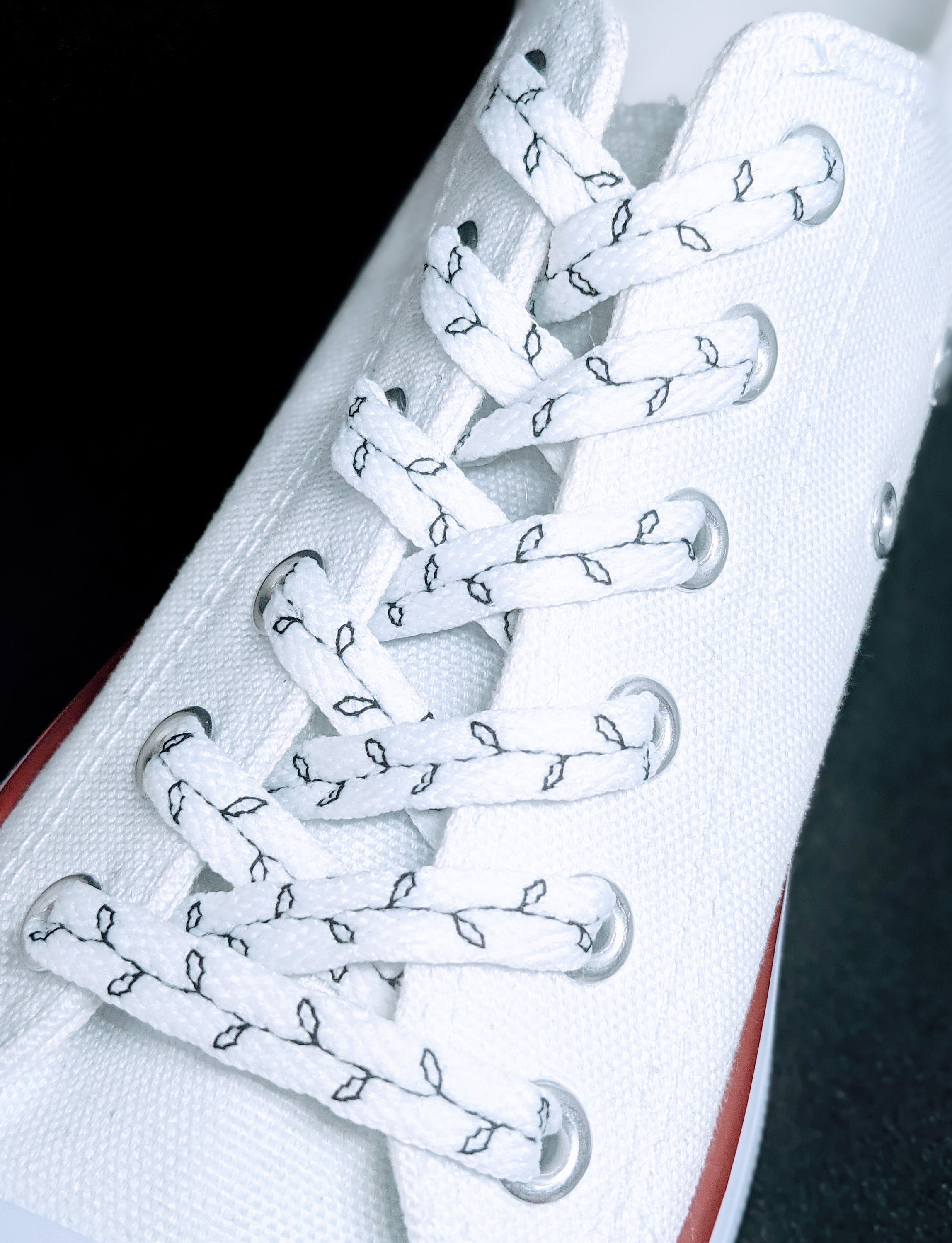 Custom Designed Embroidered Shoelaces Pattern 7 | Etsy