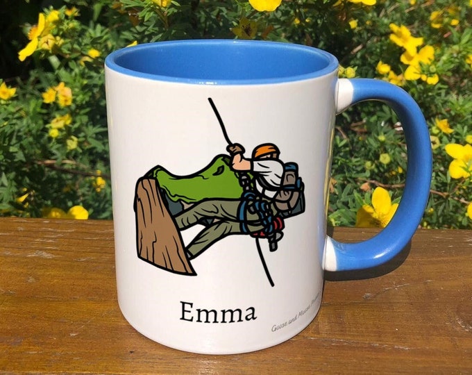 Personalised Rock Climbing Mug Gift - Present for Climbing Lovers - Gifts for Climbers - Personalised Hobby Mug - Country Style Mug