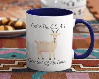 Funny Greatest of All Time Goat Mug - Funny Farm Animal Mug - Animal Jokes - Novelty Animal Mug Gift - Presents for Farmers & Smallholders