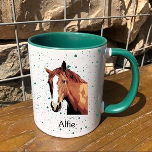 Personalised Name Chestnut Horse Mug - Perfect Equestrian Gift - Horse and Rider Mug - Pony Lover Gift - Horse Gift - Equine Present