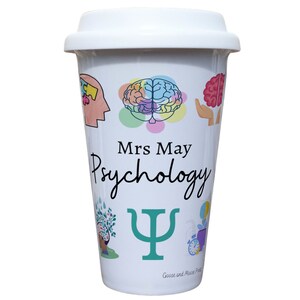 Personalised Psychology Teacher Travel Mug - Gift for Psychology Lover - Personalised Psychology Student Thermal Ceramic Insulated Mug image 5