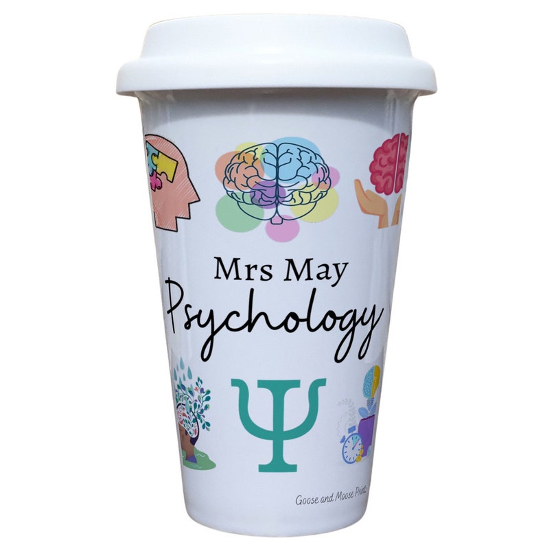 Personalised Psychology Teacher Travel Mug - Gift for Psychology Lover - Personalised Psychology Student Thermal Ceramic Insulated Mug image 5