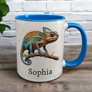 Personalised Chameleon Mug, Reptile Lover Gift, Thank you Present for Chameleon Owner, Custom Lizard Coffee Cup