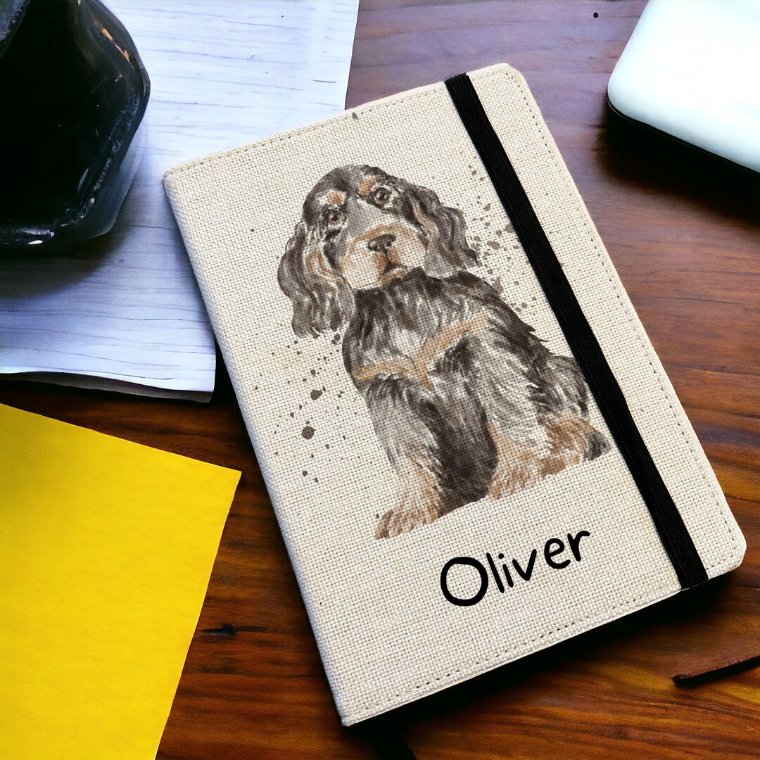 Cocker Spaniel Notebook Personalised Cocker Spaniel Dog A5 Notebook - Custom Dog Lined Journal ...