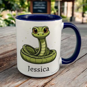 Personalised Snake Mug, Reptile Lover Gift, Thank you Present for Snake Owner, Custom Coffee Cup