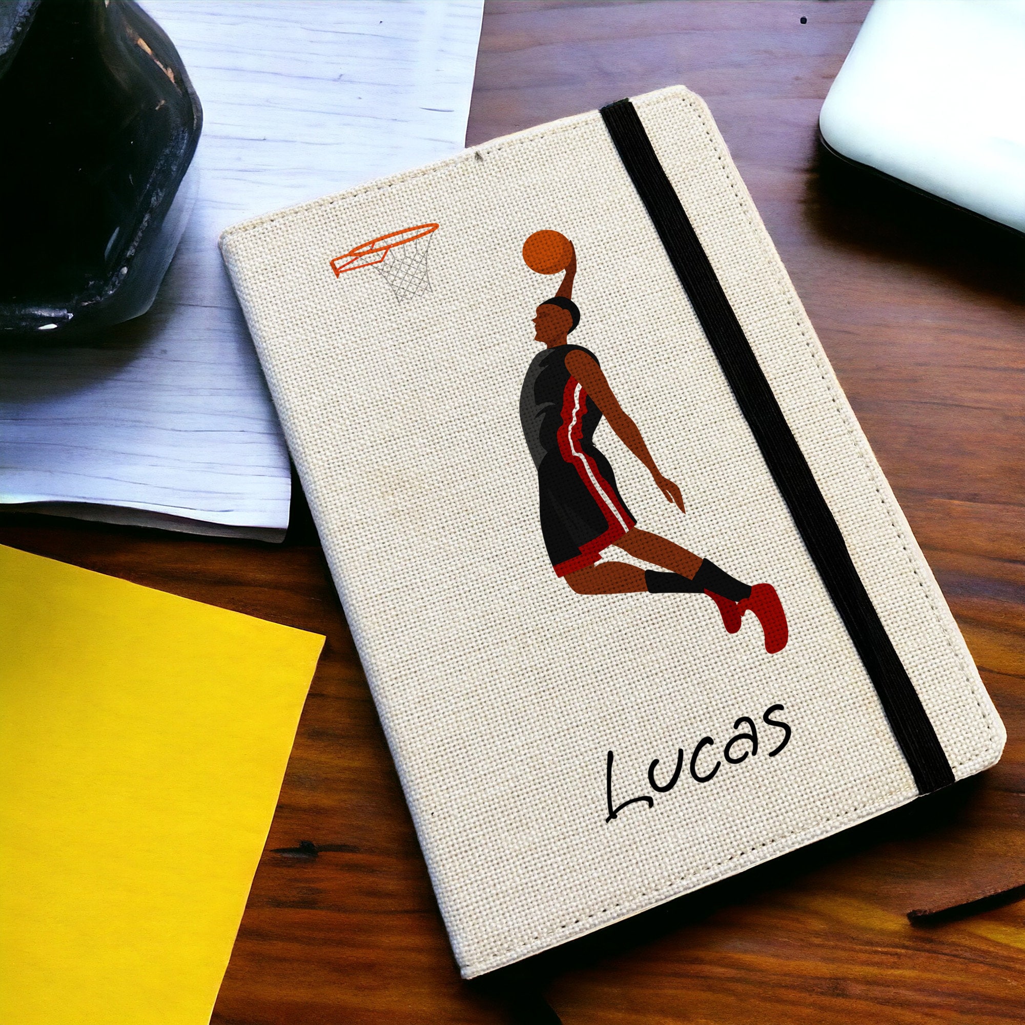Personalised Basketball A5 Notebook - Custom Sports Lined Journal ...