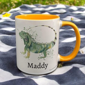 Personalised Iguana Mug, Reptile Lover Gift, Thank you Present for Iguana Owner, Custom Lizard Coffee Cup