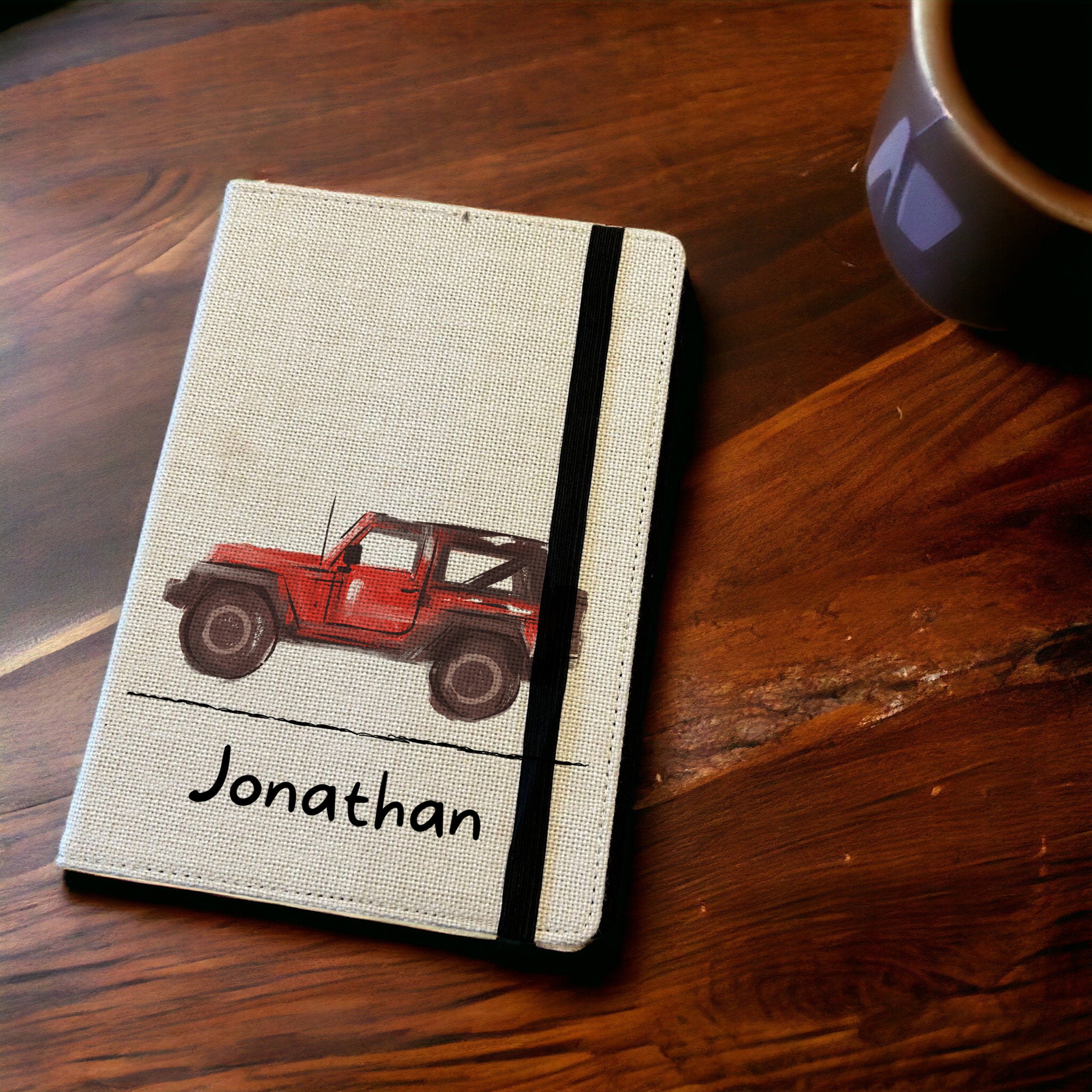 Car Rear Notebook Cover Personalised off Road Car A5 Notebook - Custom 4x4 Lined Journal ...