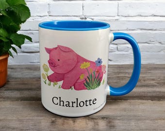 Personalised Pig  Mug, Farm Animal Lover Gift, Thank you Present for Pig Owner, Custom Coffee Cup