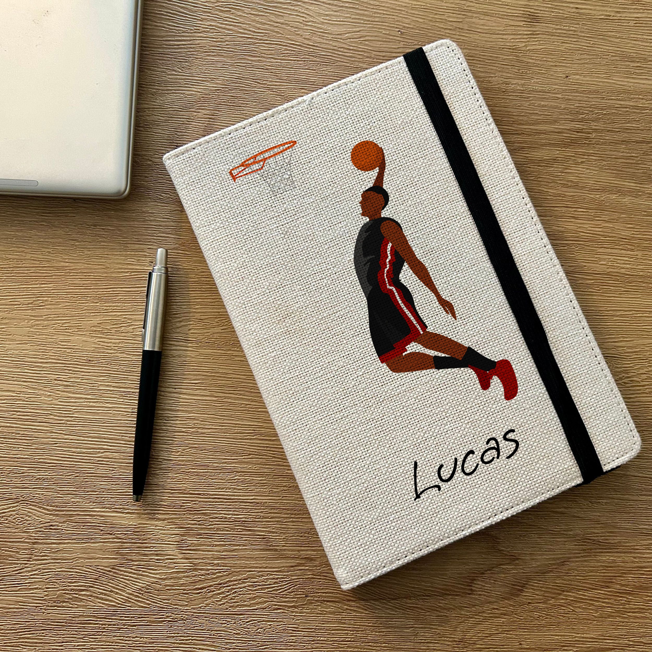 Personalised Basketball A5 Notebook - Custom Sports Lined Journal ...