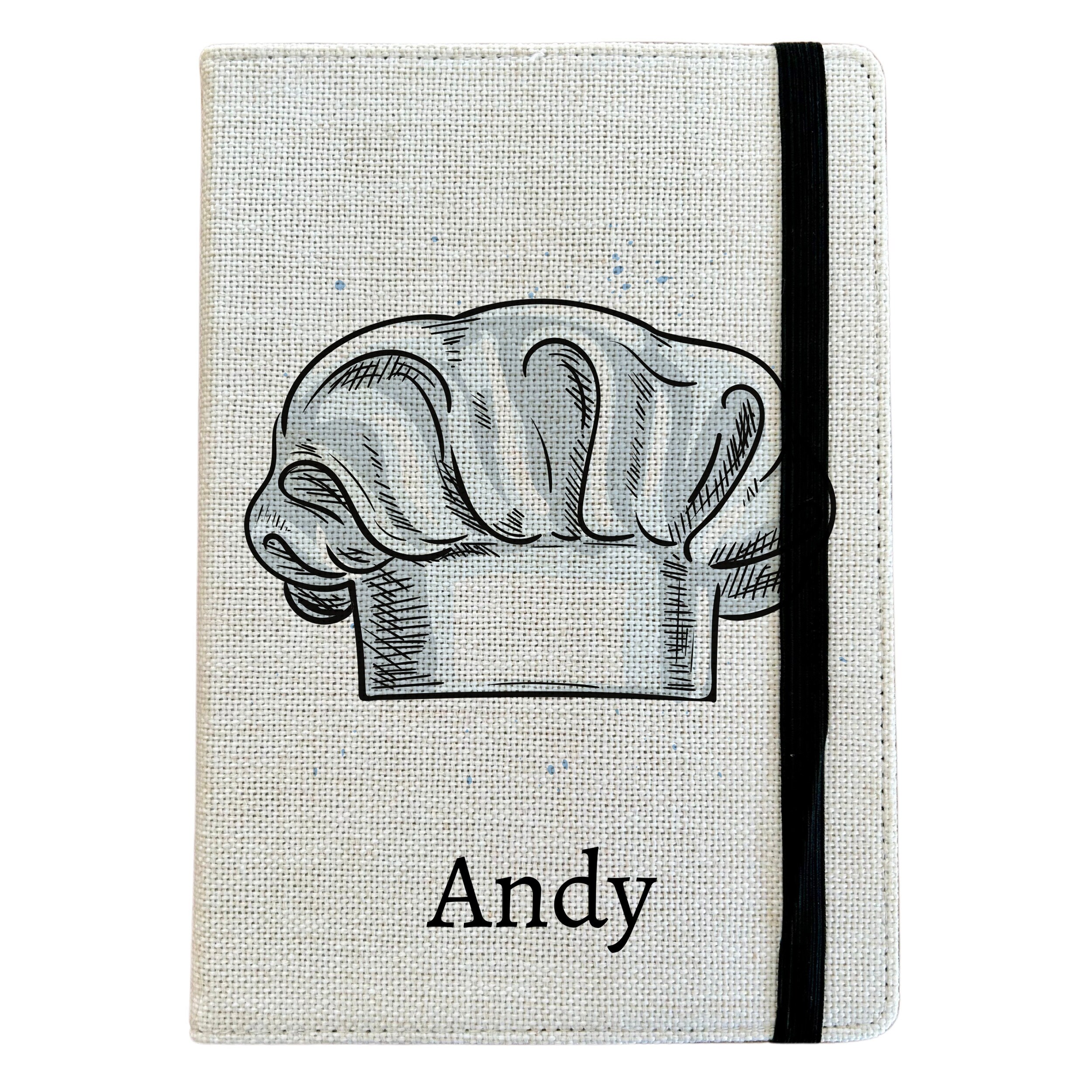 Personalised Chef Hat A5 Notebook - Custom Cooking Lined Journal ...