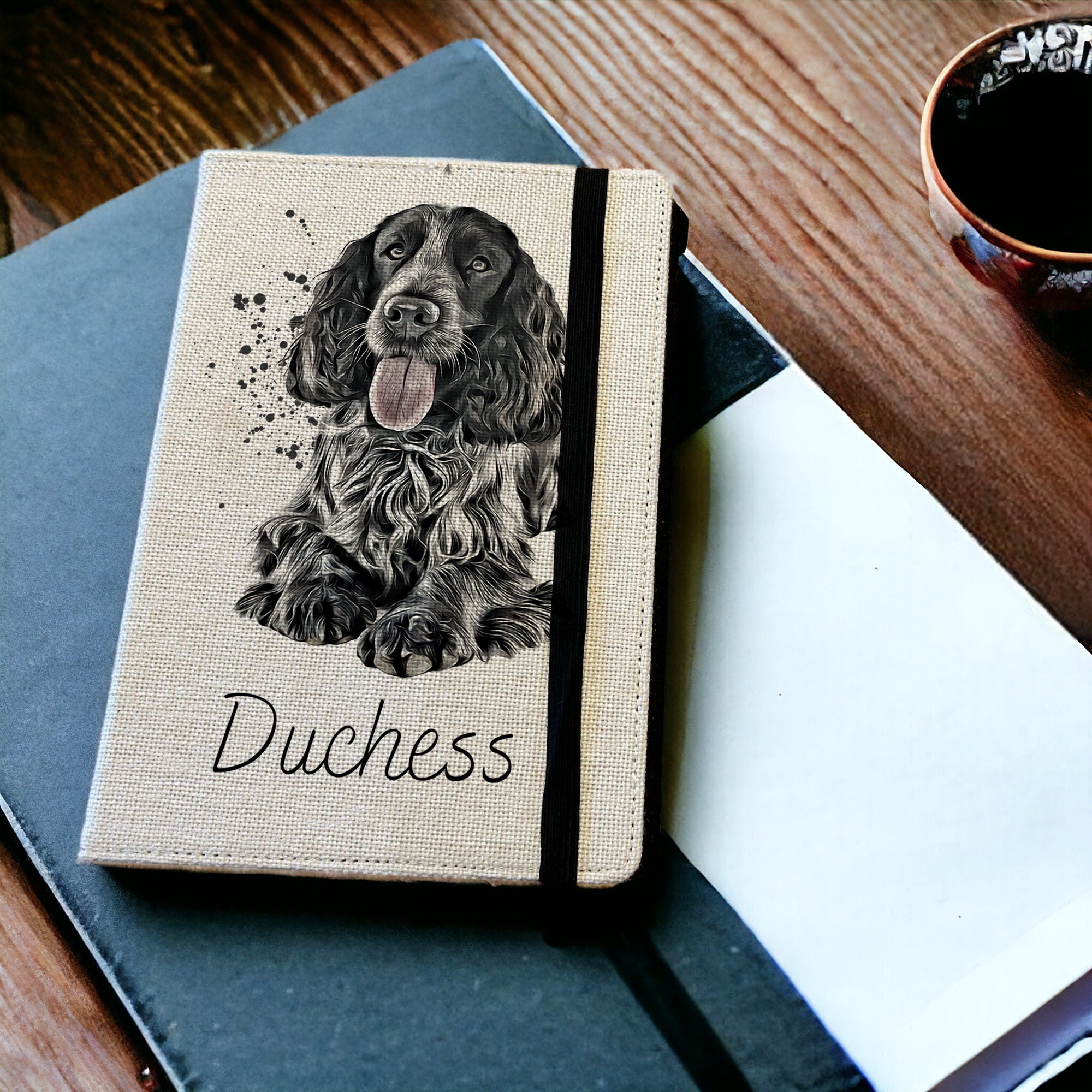 Cocker Spaniel Notebook Personalised Blue Roan Cocker Spaniel Dog A5 Notebook - Custom Dog ...