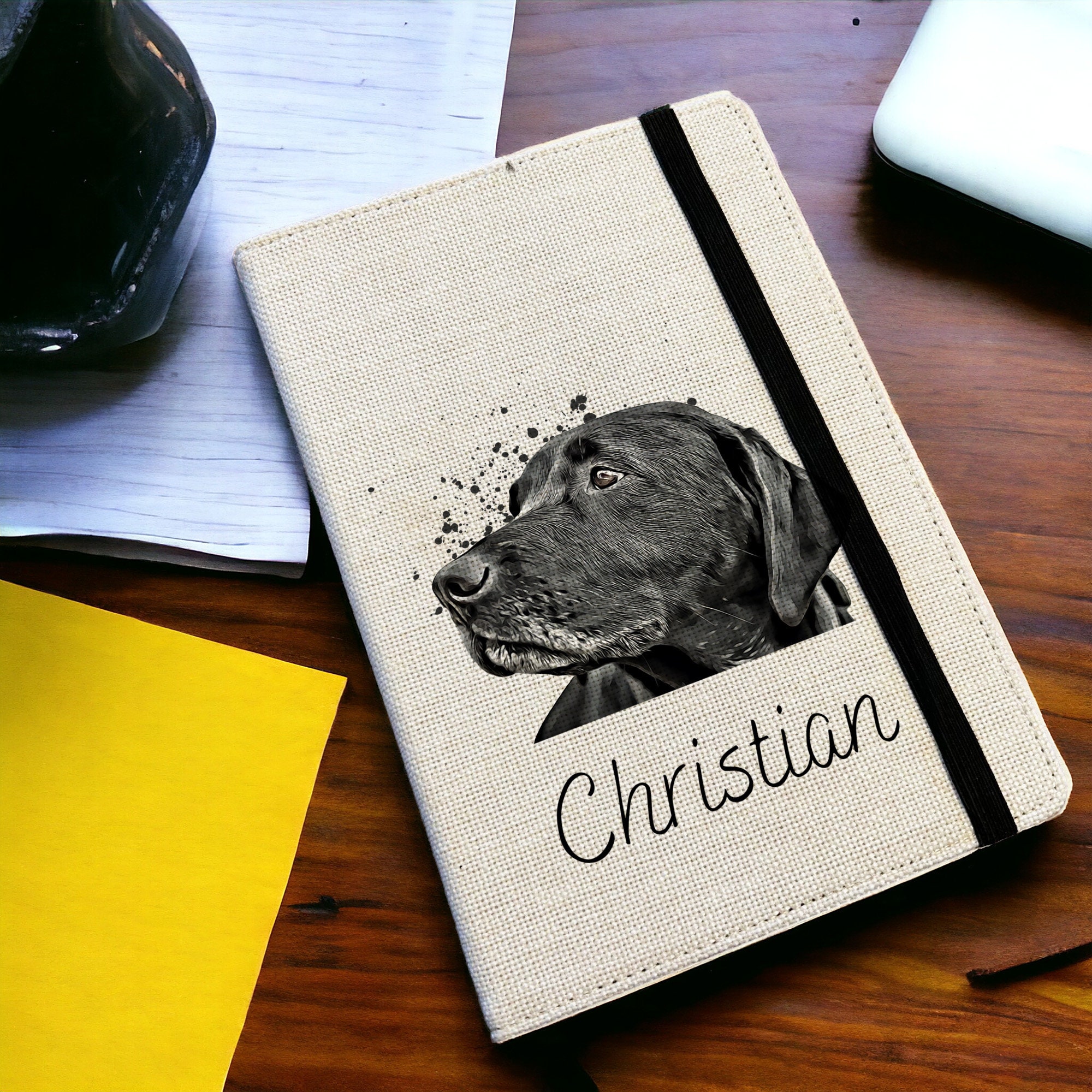 Personalised Black Labrador Dog A5 Notebook - Custom Dog Lined Journal ...