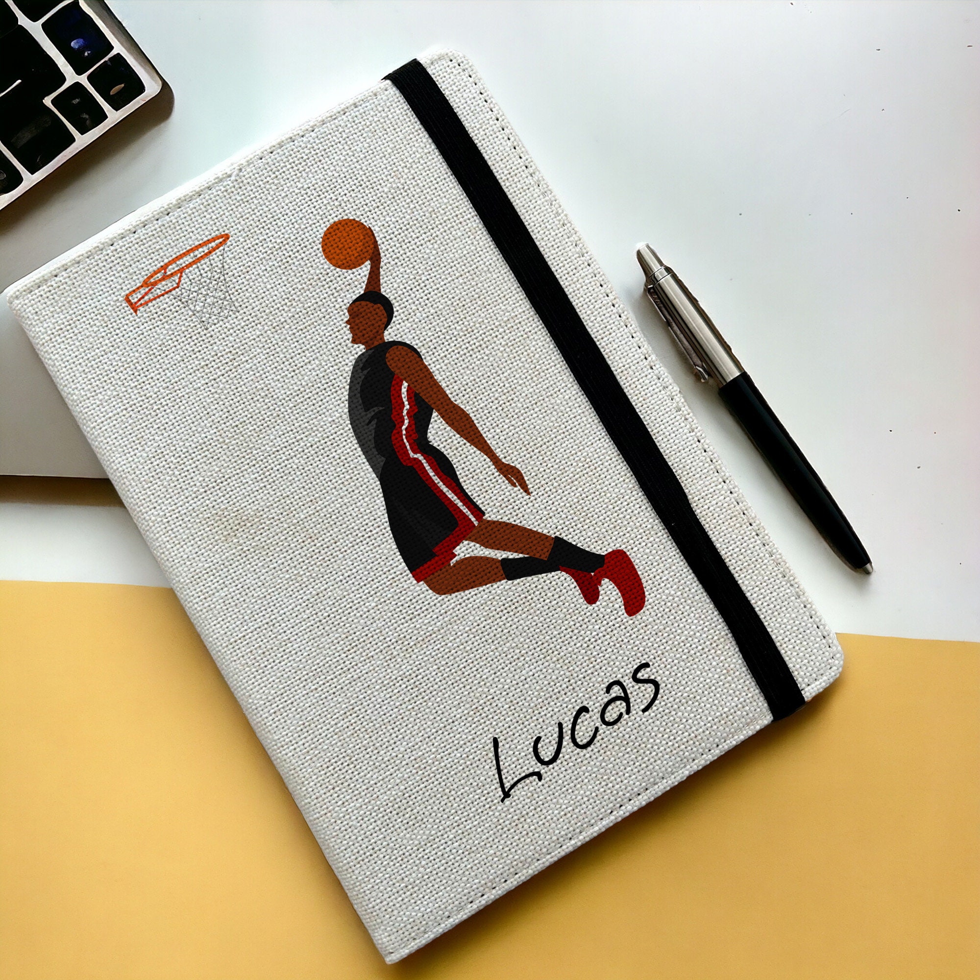 Personalised Basketball A5 Notebook - Custom Sports Lined Journal ...