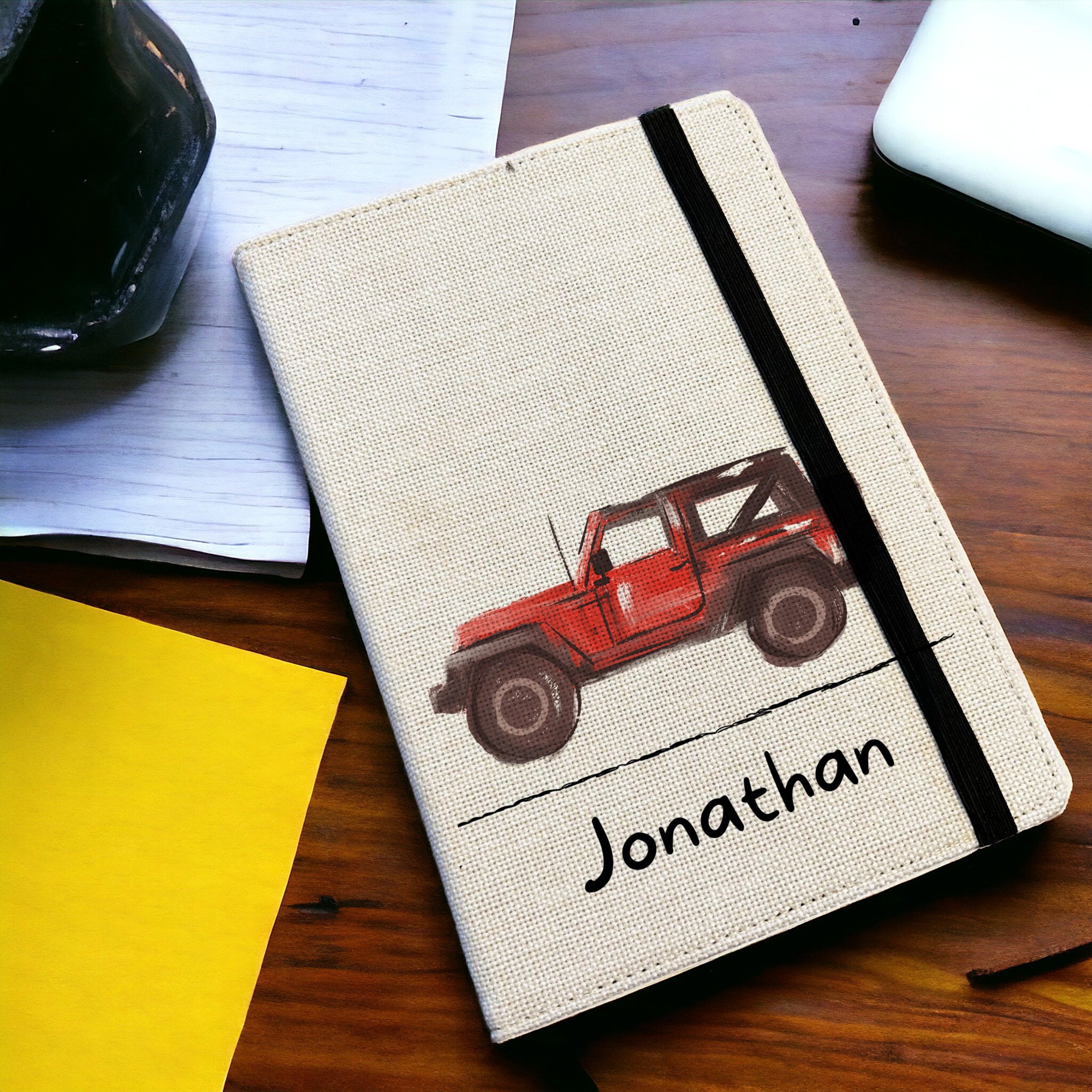 Car Rear Notebook Cover Personalised off Road Car A5 Notebook - Custom 4x4 Lined Journal ...