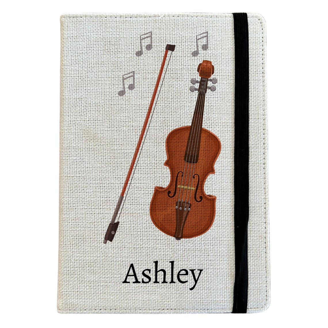 Notebook Design With Instrument Personalised Violin A5 Notebook - Custom Musical Instrument Lined ...
