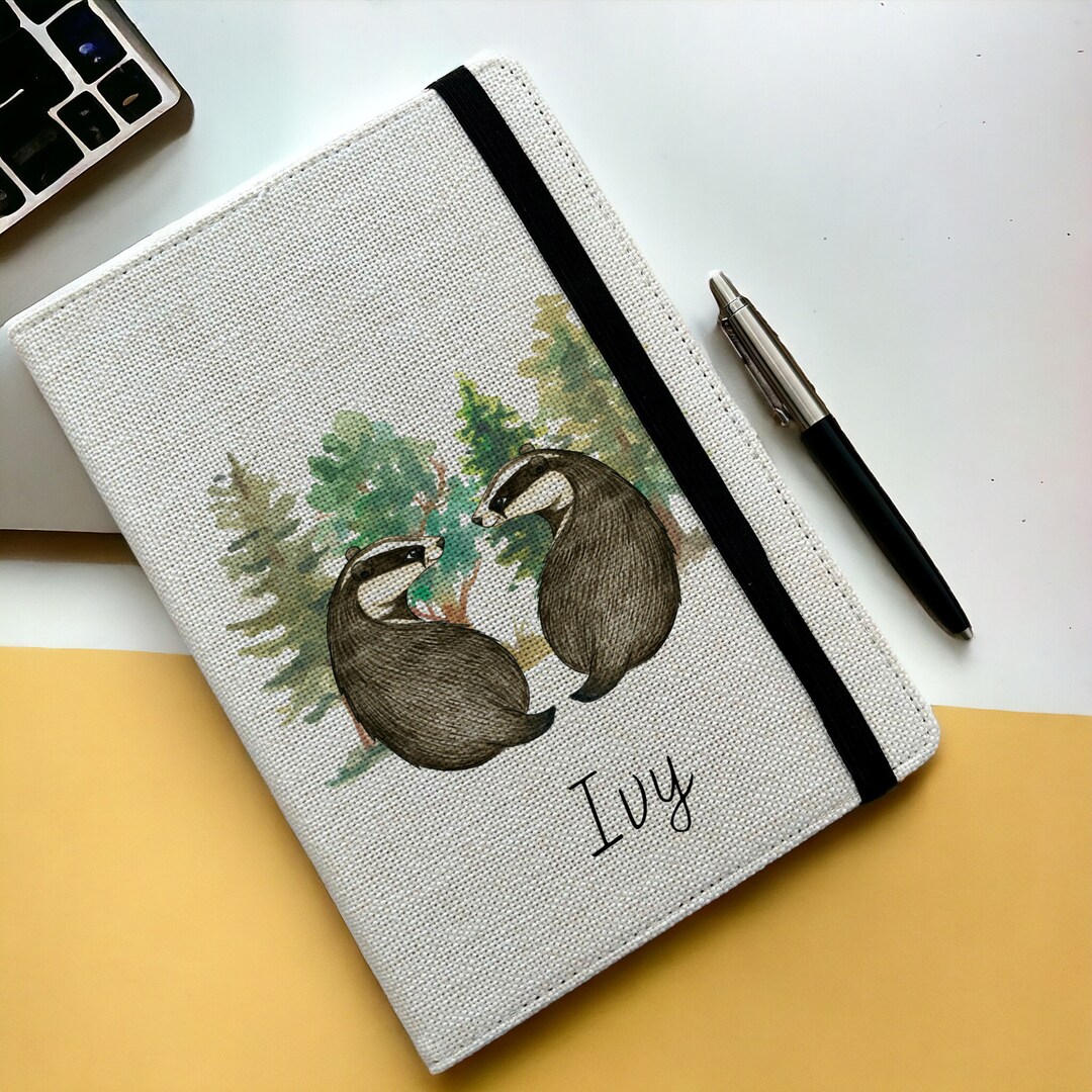 Personalised Badger A5 Notebook - Custom Wildlife Lined Journal ...