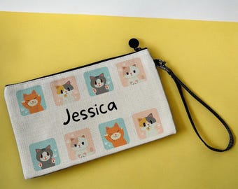 Étui à crayons personnalisé pour chat, cadeau pour enfant, fournitures de rentrée pour enseignant, cadeau de remerciement pour les amoureux des chats, organiseur de papeterie