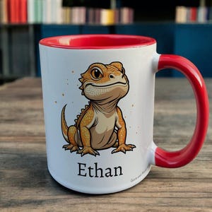 Personalised Bearded Dragon Mug, Gift for Reptile Lover, Thank you Present for Lizard Owner, Housewarming Coffee Cup, Country Kitchenware