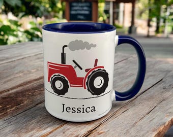 Personalised Tractor Mug, Gift for Farming Lover, Thank you Present for Tractor Driver, Custom  Coffee Cup
