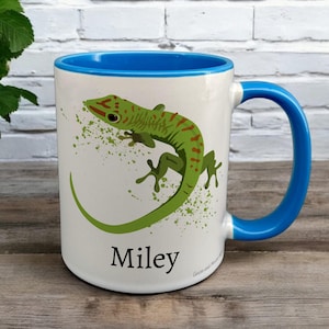 Personalised Lizard Mug Gift - Present for Geko Lovers - Gifts for Reptile Owners - Personalised Reptile Mug - Country Style Mug