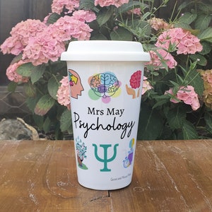 Personalised Psychology Teacher Travel Mug - Gift for Psychology Lover - Personalised Psychology Student Thermal Ceramic Insulated Mug image 2
