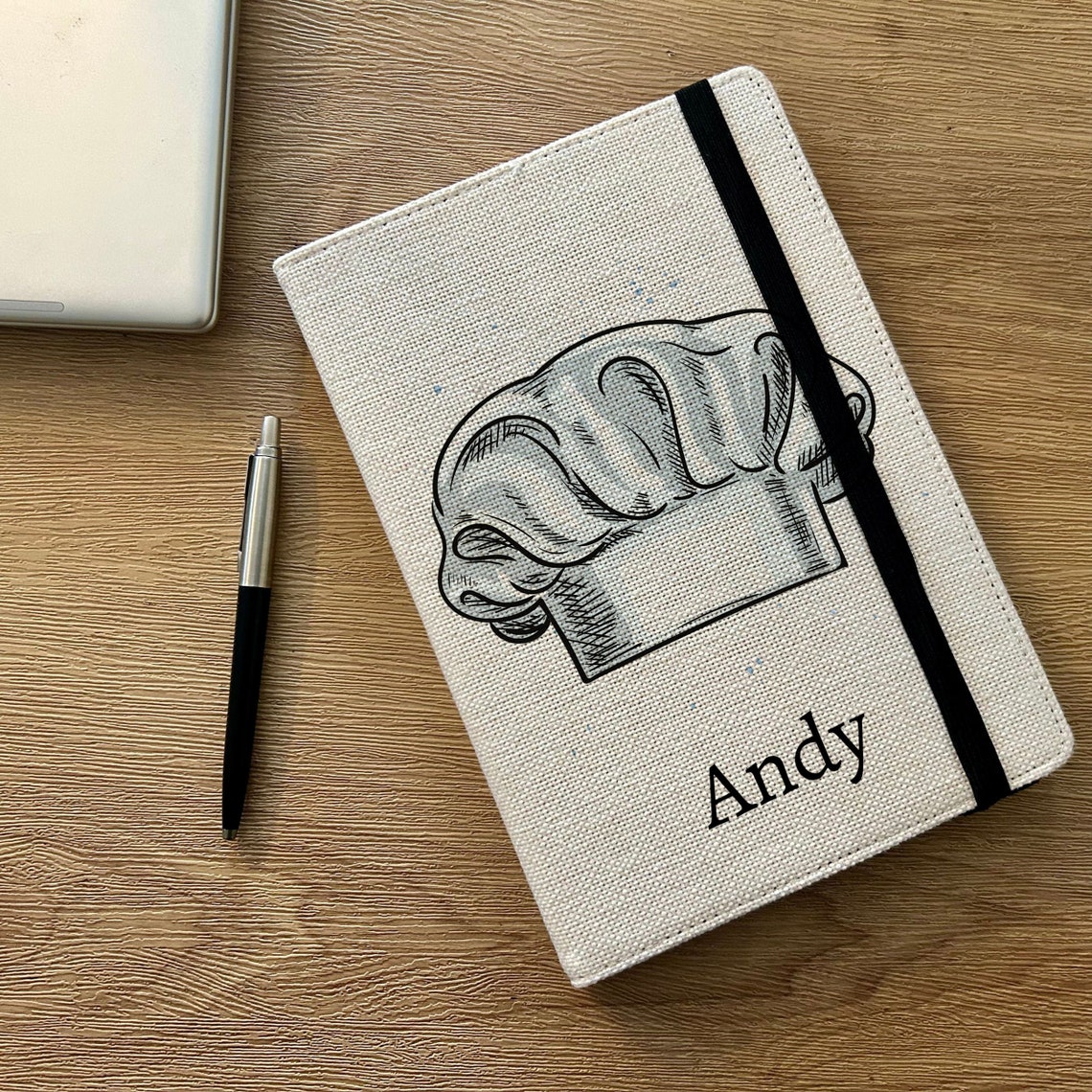 Personalised Chef Hat A5 Notebook - Custom Cooking Lined Journal ...