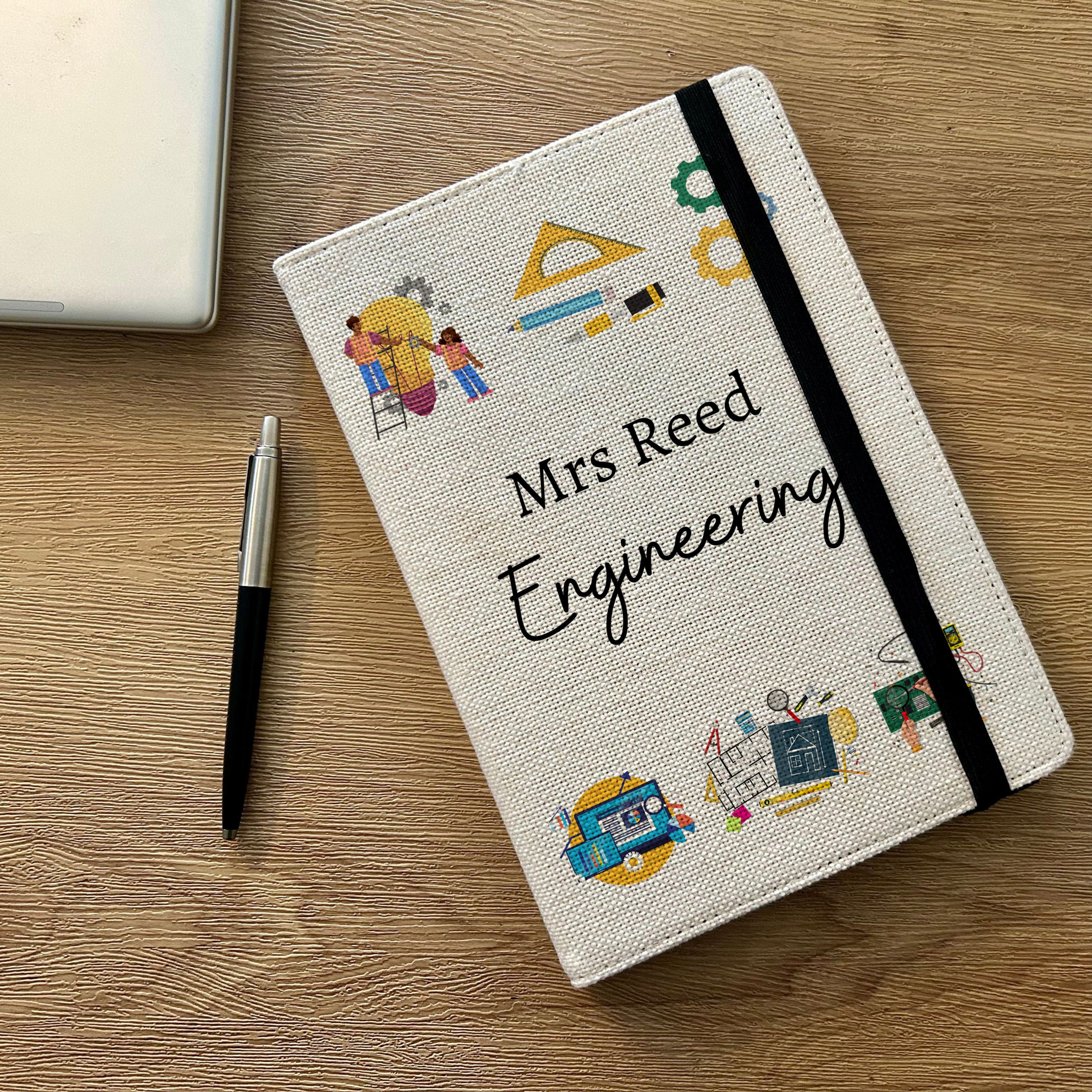 Personalized Engineer Notepad Personalised Engineering A5 Notebook - Custom Teacher Lined Journal ...