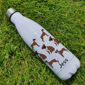 Personalised Boxer Insulated Bottle - Gift for Dog Owners & Lover - Personalised Dog Thermal Flask - Stainless Steel Water Bottle