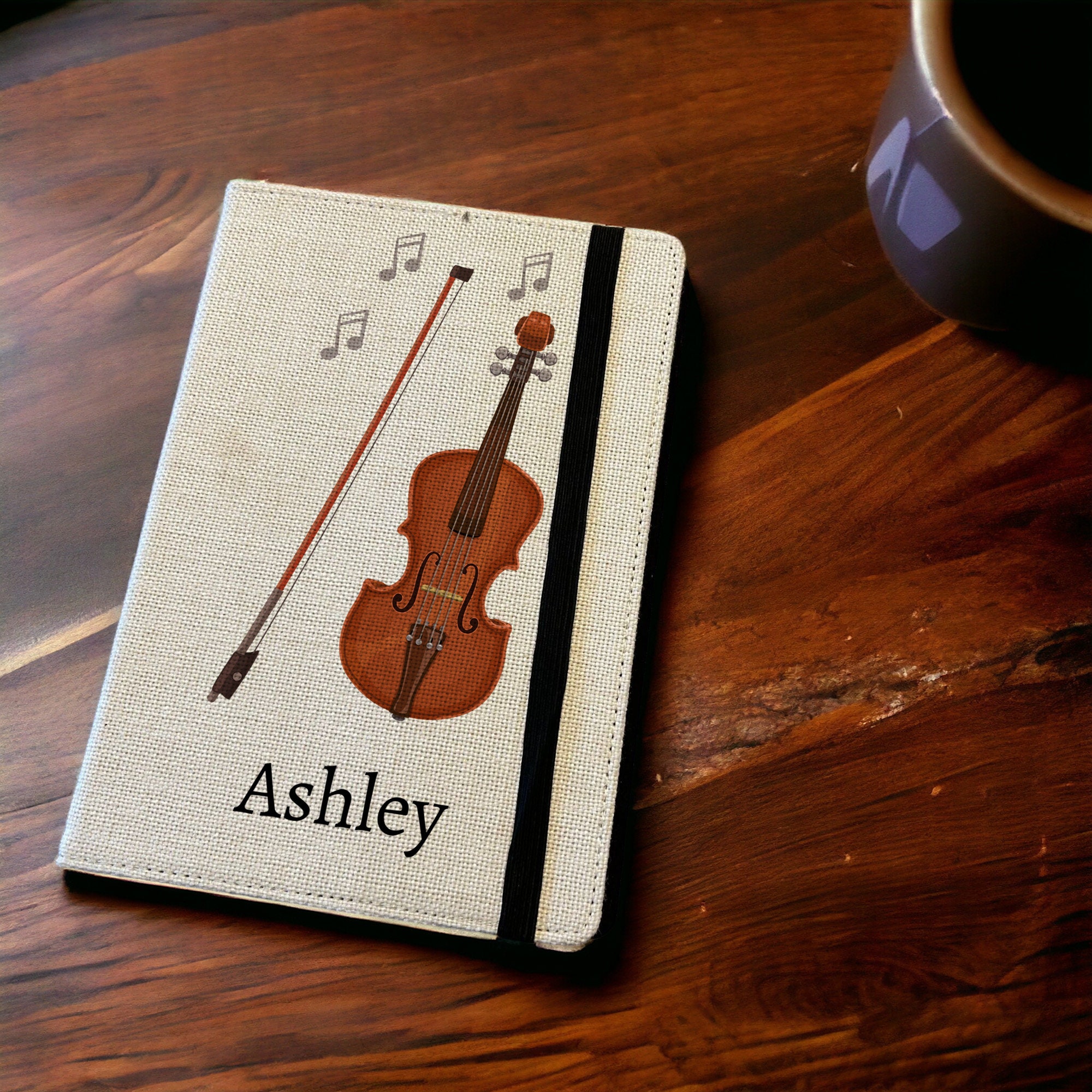 Notebook Design With Instrument Personalised Violin A5 Notebook - Custom Musical Instrument Lined ...