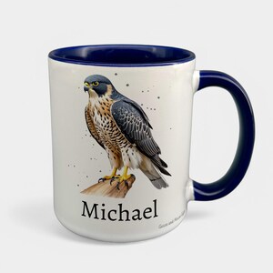 Mug personnalisé faucon pèlerin, cadeau pour amateur de fauconnerie, cadeau de remerciement pour ornithologue amateur, tasse à café de pendaison de crémaillère, ustensiles de cuisine champêtres image 8