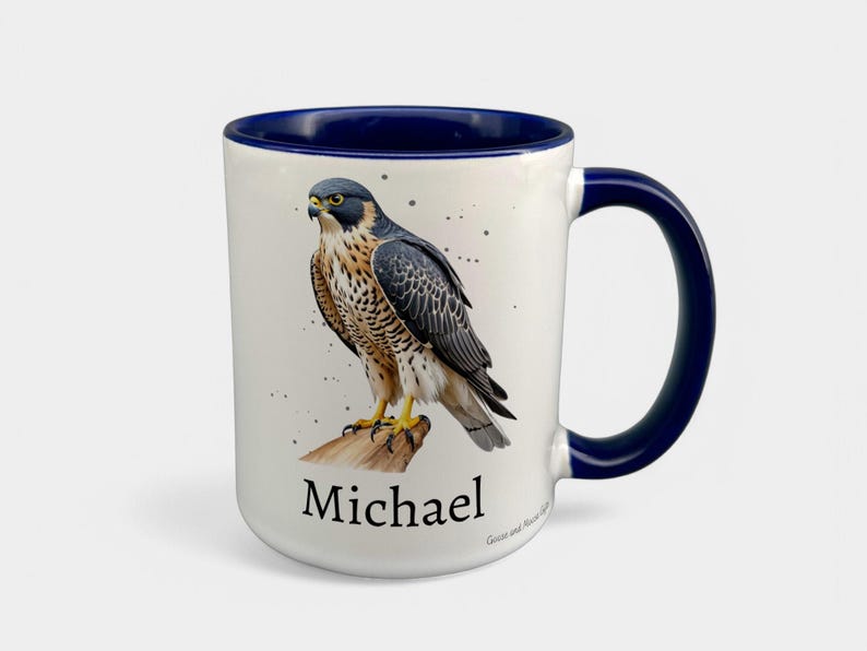 Mug personnalisé faucon pèlerin, cadeau pour amateur de fauconnerie, cadeau de remerciement pour ornithologue amateur, tasse à café de pendaison de crémaillère, ustensiles de cuisine champêtres image 8
